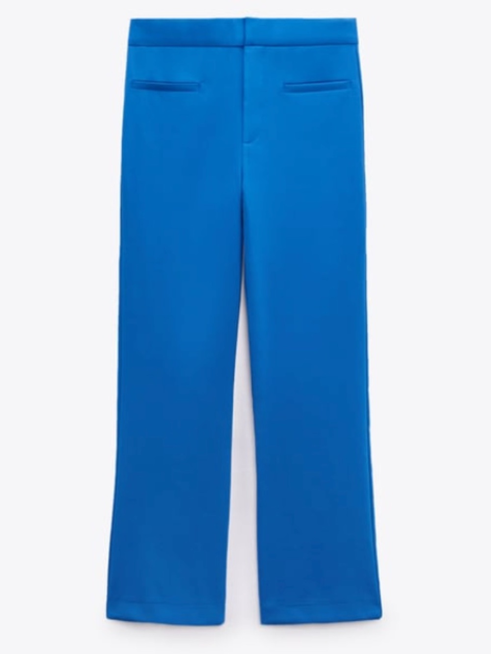 Zara retro electric blue flare cropped pants NWOT